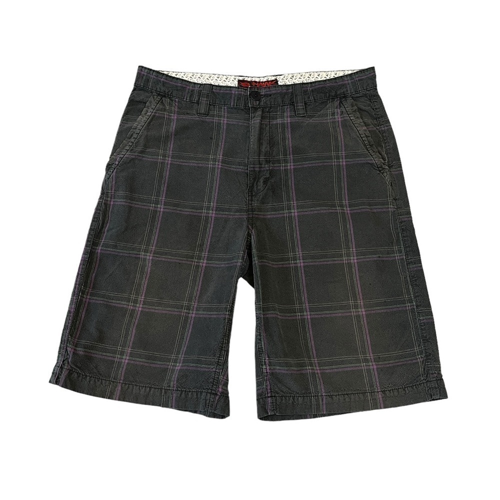 Tony Hawk Men’s Flat Front Board Shorts. Grey Purple Size 32 #1112